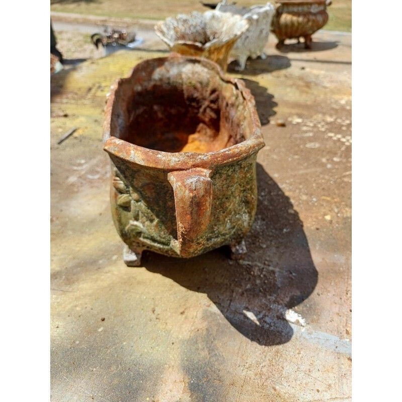 4 Cast Iron Planters 1900 From Charleville   Mézières Rocaille Style photo vinterior