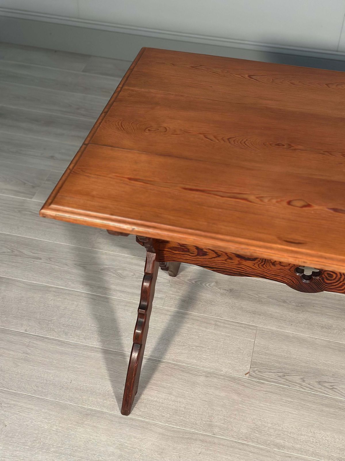 Ecclesiastical Pitch Pine Writing Table C.1910 photo vinterior