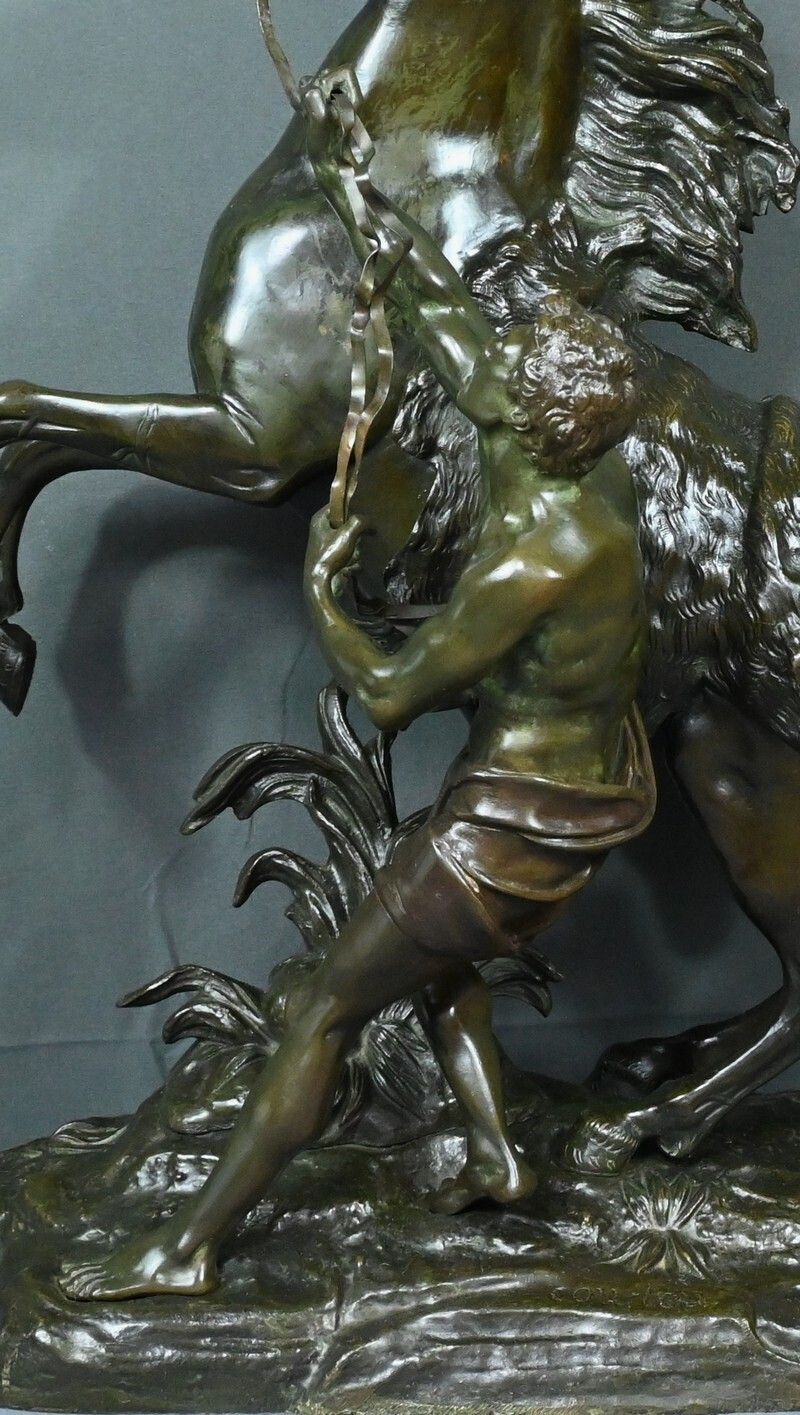 photo for sale Large Bronze “The Horse Of Marly” After Coustou – Early 20th Century
