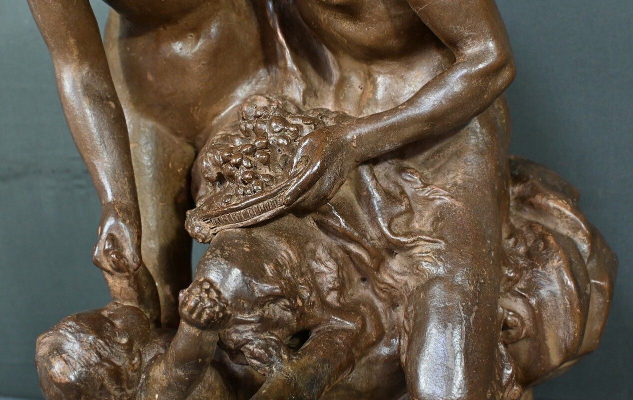photo for sale Terracotta Sculpture “The Faun Family” After Clodion – Late 19th Century