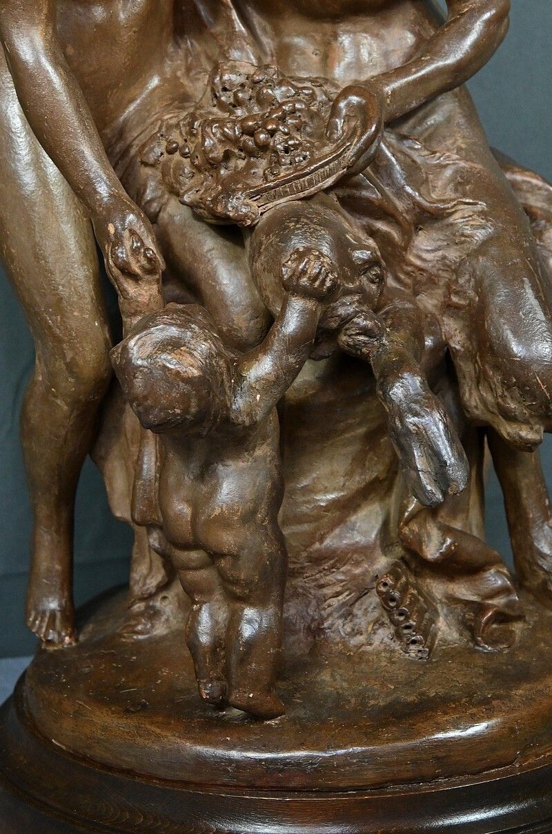 1210.0 Terracotta Sculpture “The Faun Family” After Clodion – Late 19th Century photo