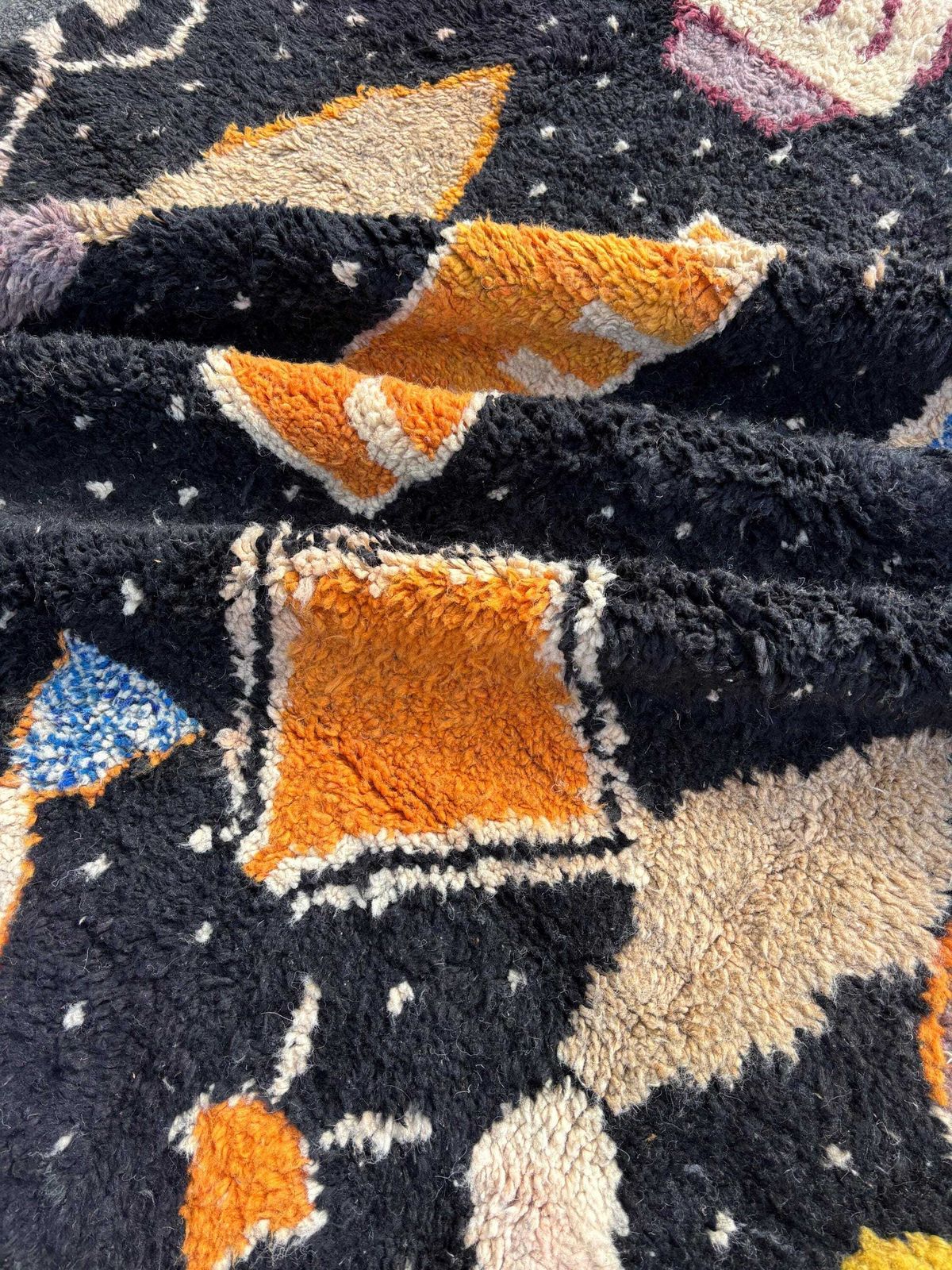 Moroccan Berber Black Wool Rug 200x280 Cm – Black Abstract Tribal Carpet – Handmade Boho Decor – Moroccan Carpet For Living Room photo 1223.0