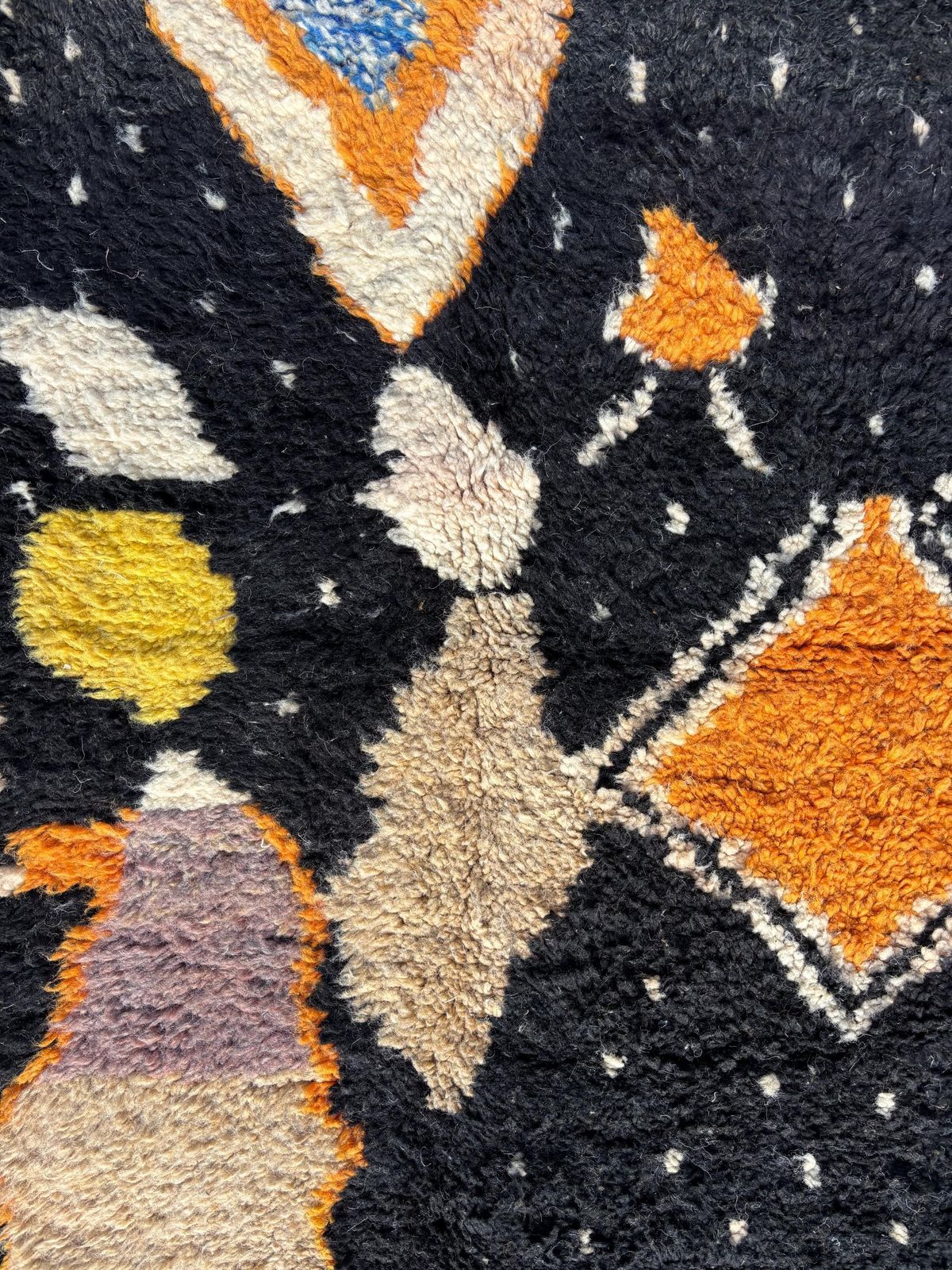 Moroccan Berber Black Wool Rug 200x280 Cm – Black Abstract Tribal Carpet – Handmade Boho Decor – Moroccan Carpet For Living Room photo vintage