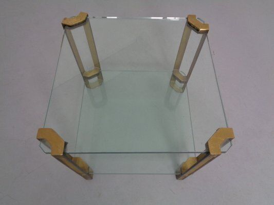 T24 Tempered Glass & Brass Coffee Table By Peter Ghyczy, Germany, 1970s photo vinterior