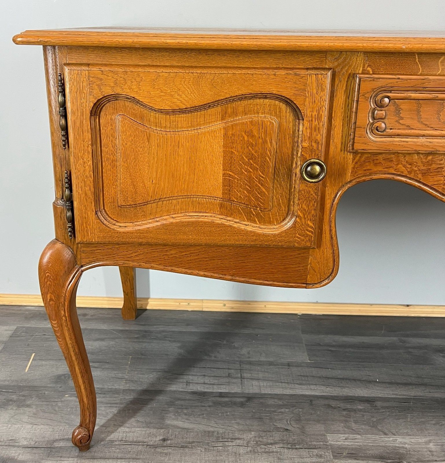 Cabinet Vintage French Louis Style Carved Desk With Storage Sideboard Lot 4046 photo Furniture