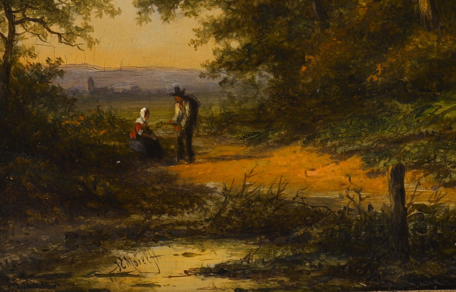 photo buy Antique Pair Dutch Forest Scene Oil Paintings By Jan Evert Morel  18th Century