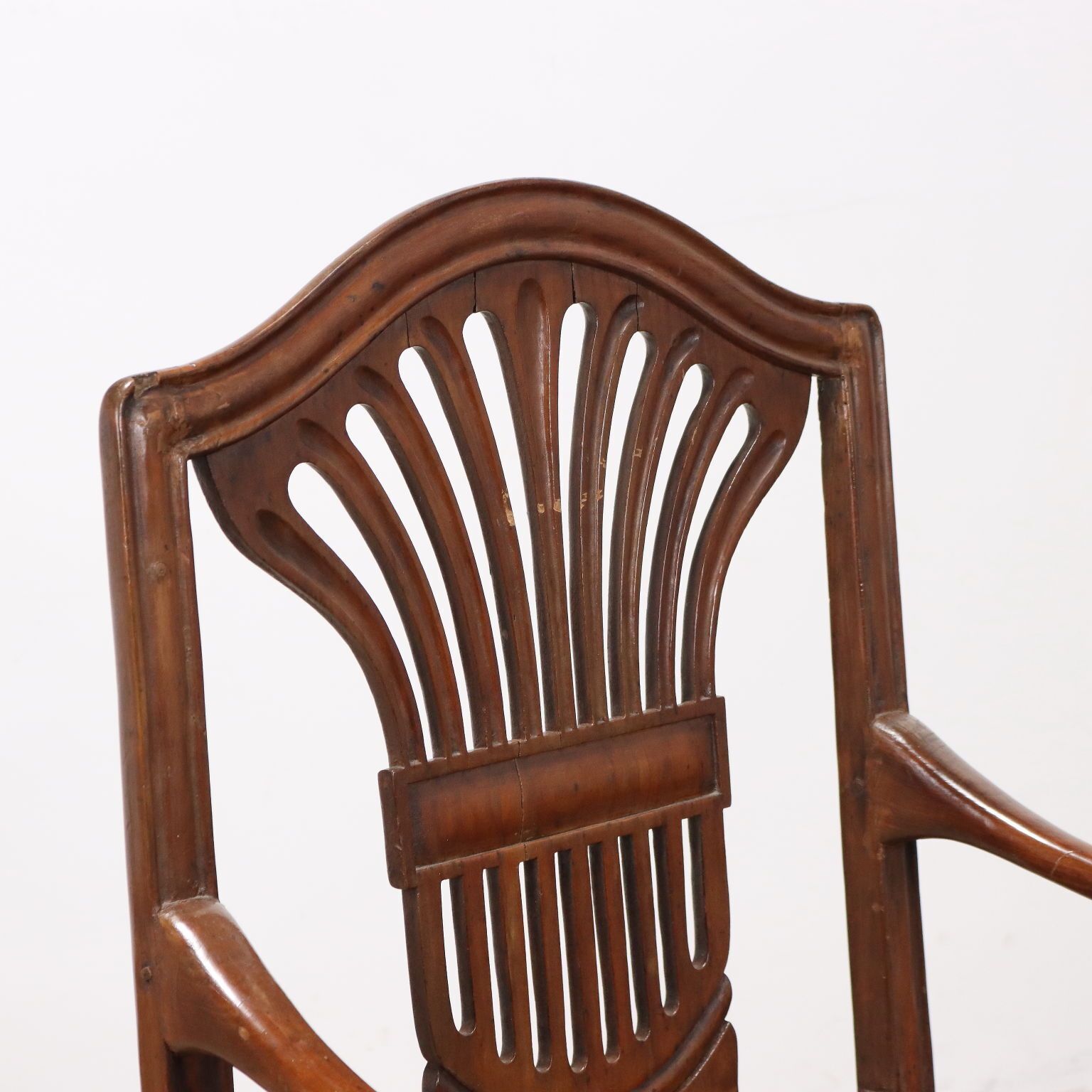 Antique Directoire Armchair Walnut Fabric Italy XVIII Century photo Furniture