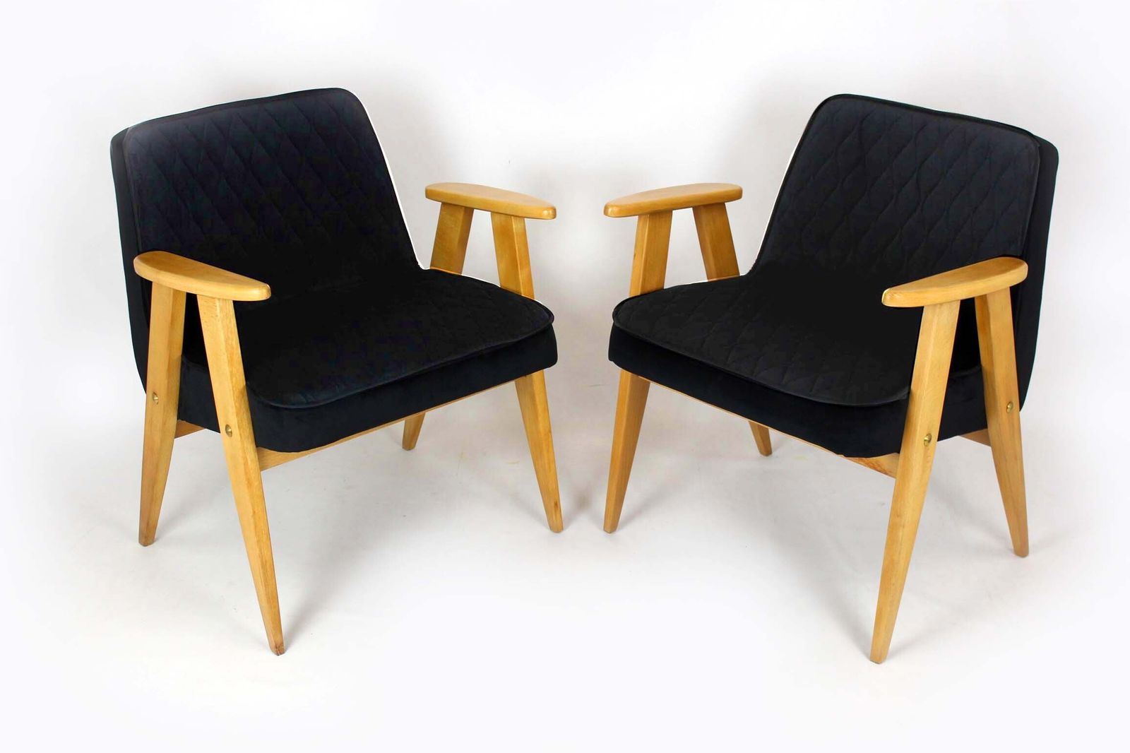 Pair Of Model 366 Armchairs By Józef Chierowski, Restored, Poland, 1960s photo furniture