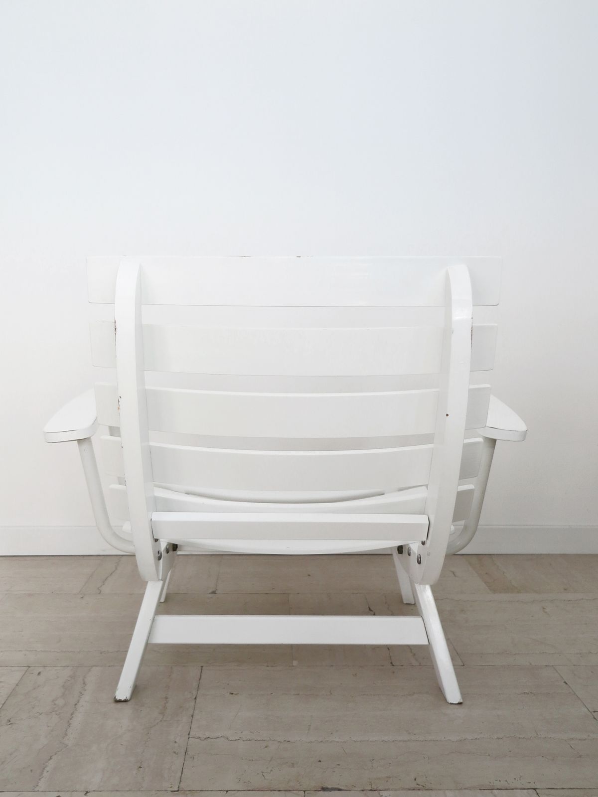 Carlo Hauner For Bfc Midcentury Garden White Laquared Wood Armchairs 1960s photo vinterior