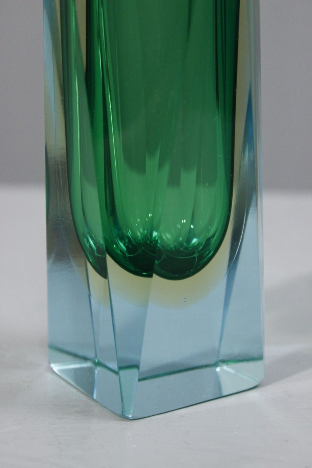 Sommerso Murano Glass Diamond Vase Design Italy 1970s photo 119.0