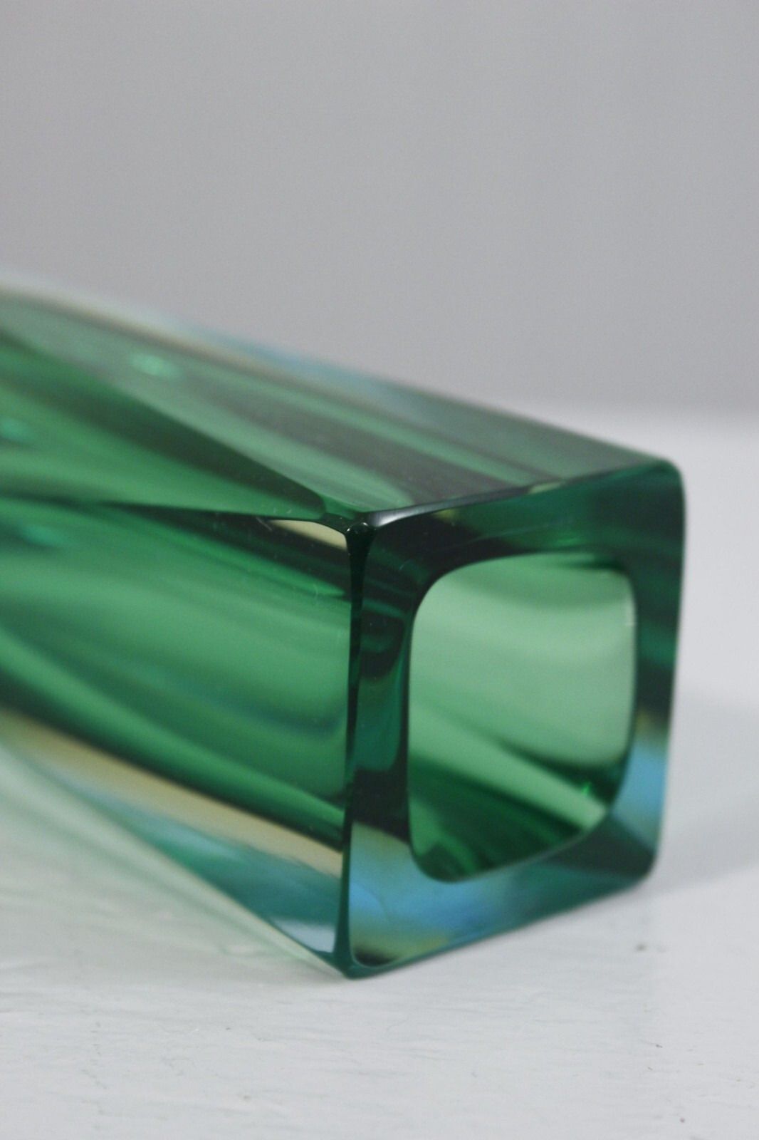 Sommerso Murano Glass Diamond Vase Design Italy 1970s photo buy