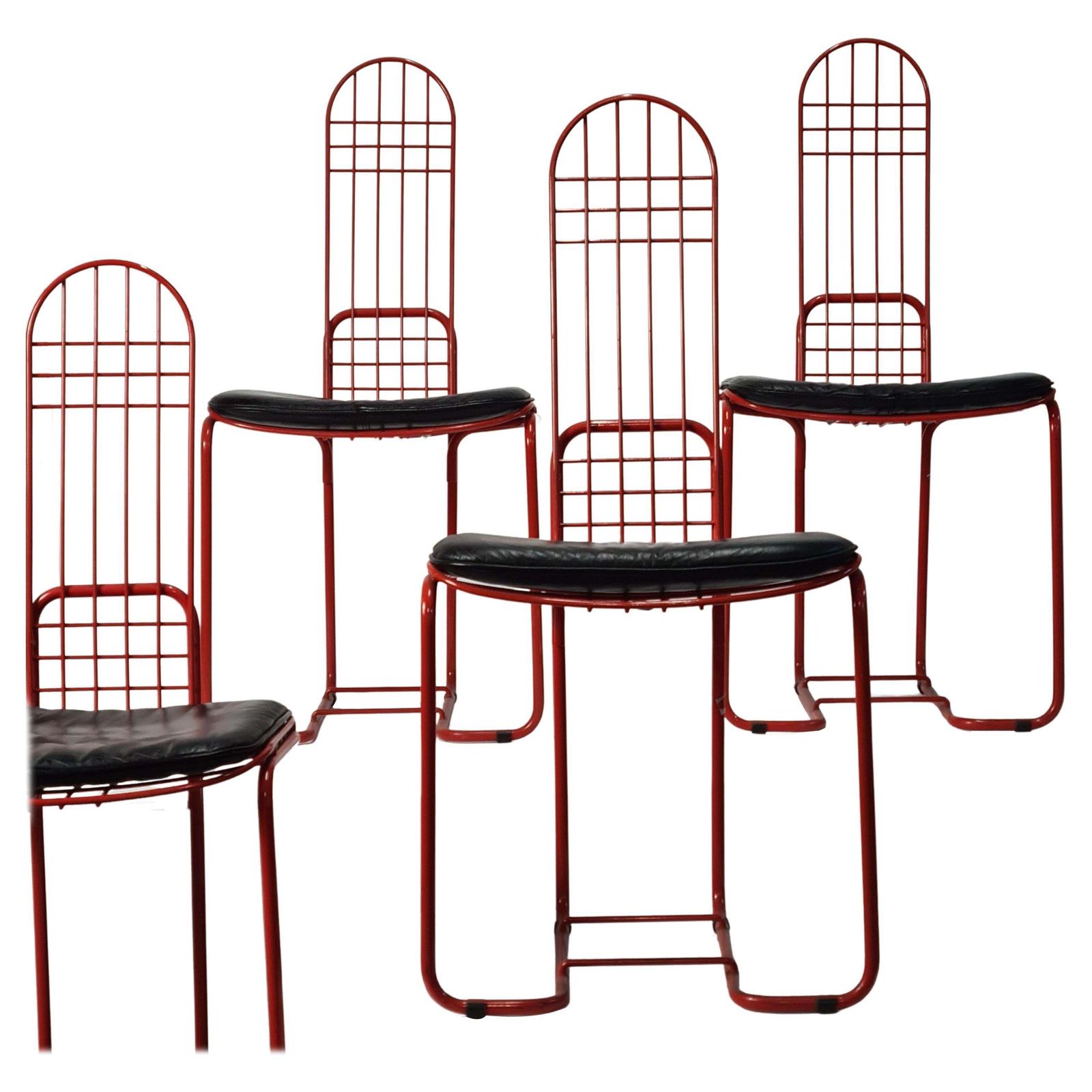 photo furniture Gastone Rinaldi Set 4 Of Chairs Produced By Thema Egle 1983
