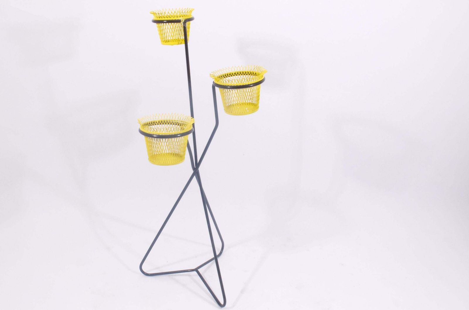 Ateliers Mathieu Matégot Triple Plant Stand Jardiniere Flower Stand Cache Pot photo furniture