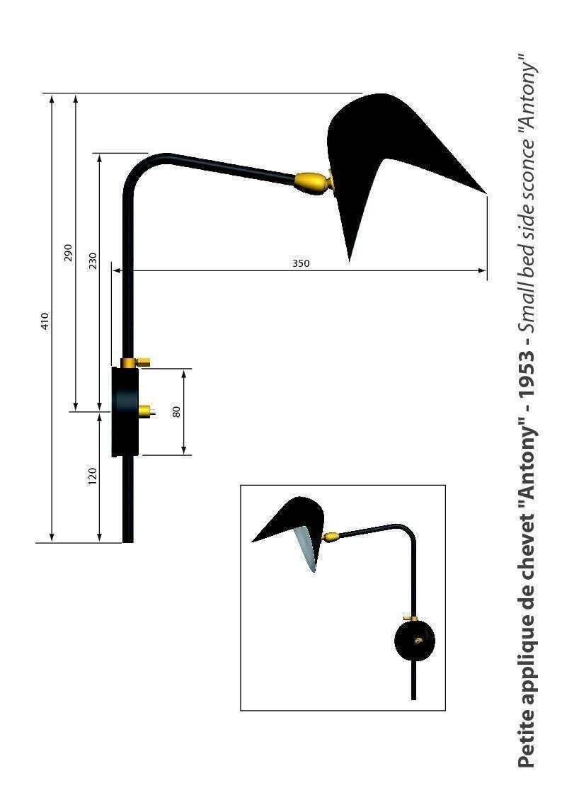Sconce Serge Mouille Antony Or Small Bed Side Light photo for sale