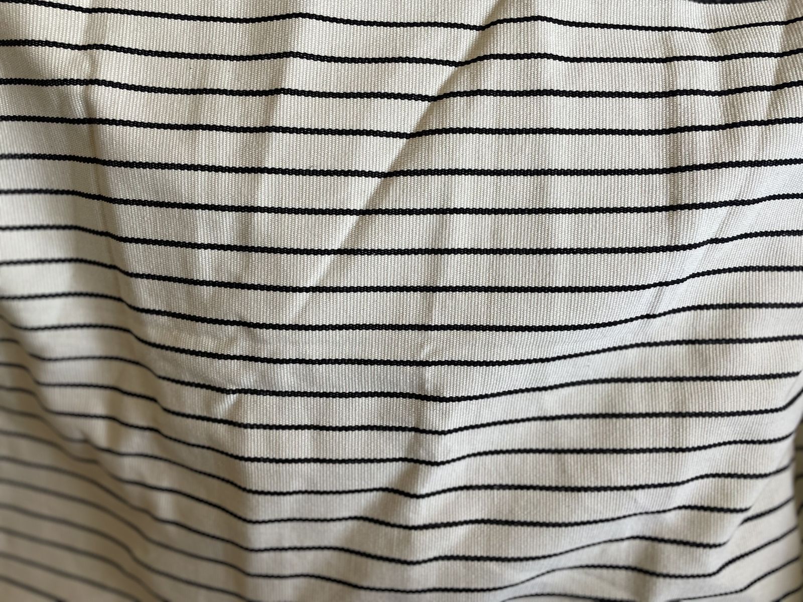 Vintage Black & White Fine Striped Block Printed Cushion Cover By Mira Maya photo 50.0