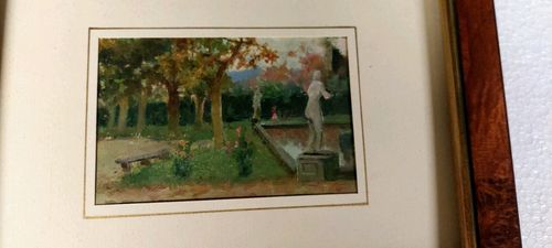 photo furniture Garden Of Villa Toscana Oil On Panel First 900 Painted Antique