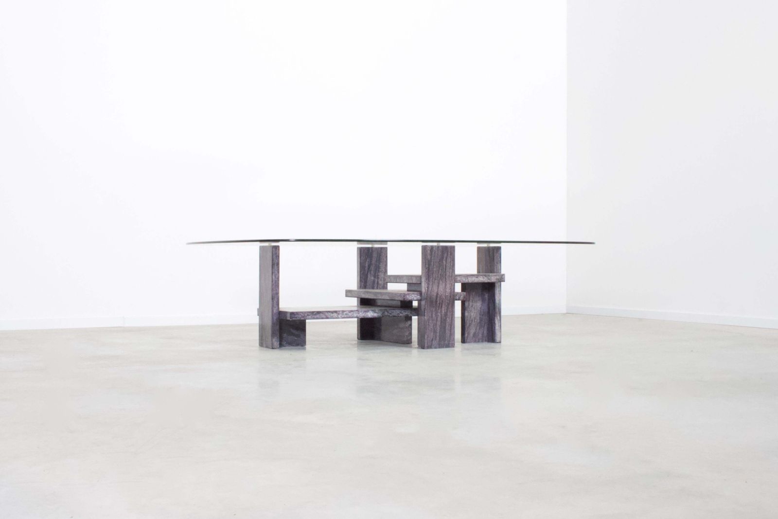 Willy Ballez Marble And Glass Coffee Table, 1970s Belgium photo vinterior