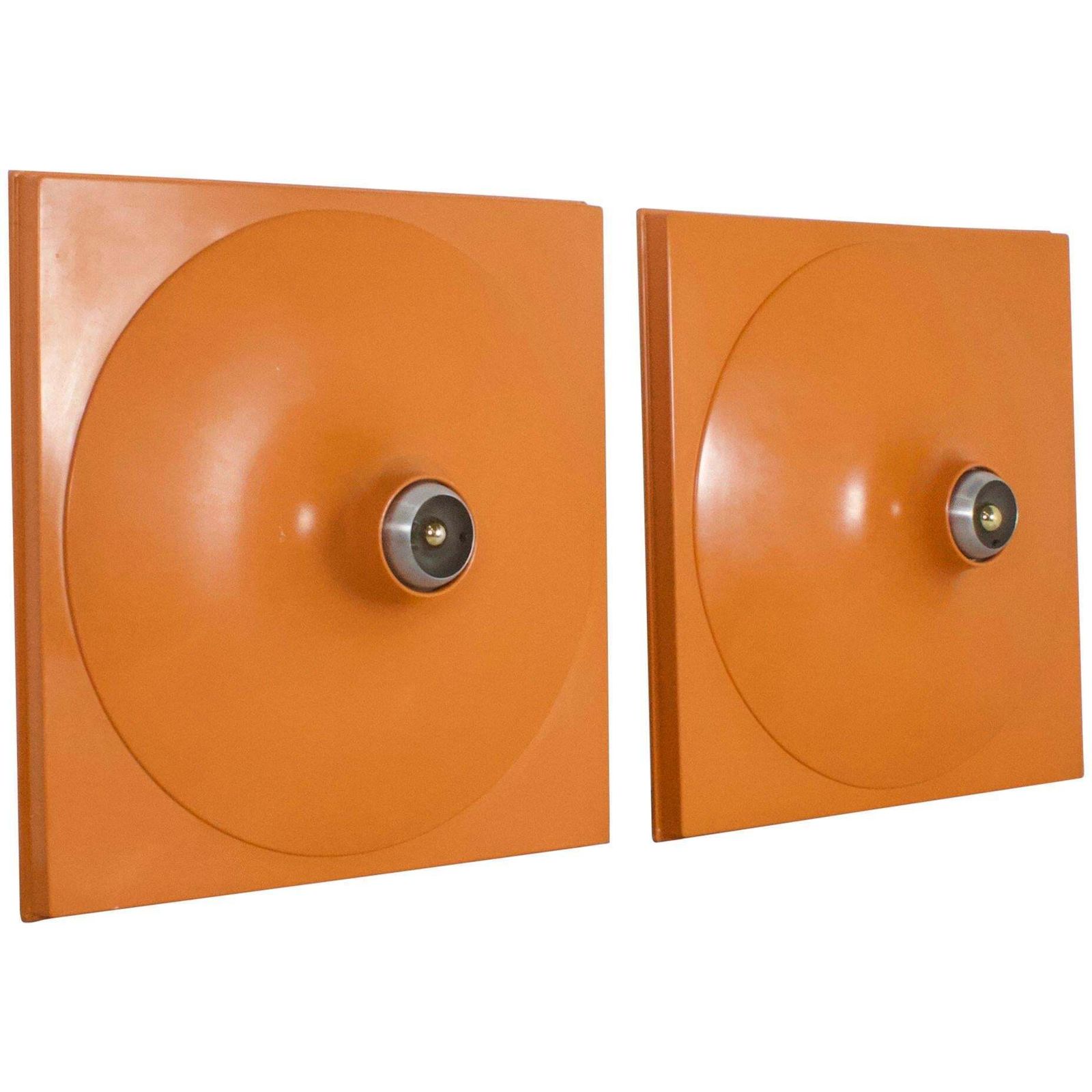 Set Of Extra Large Space Age Wall Lights Or Flush Mounts, 1970s