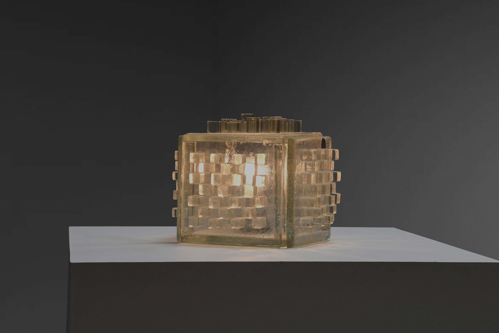 Rare Poliarte ‘Apis’ Table Lamp Made Of Raw Crystal Murano Glass, 1960s photo buy