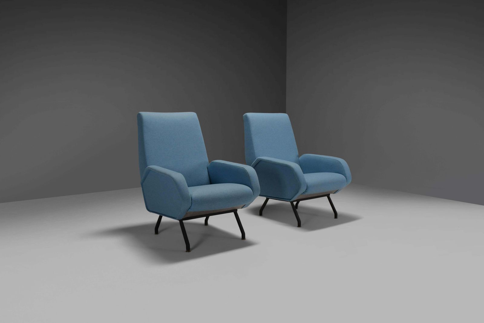 Pair Of Italian Midcentury Lounge Chairs Marco Zanuso Style photo Furniture