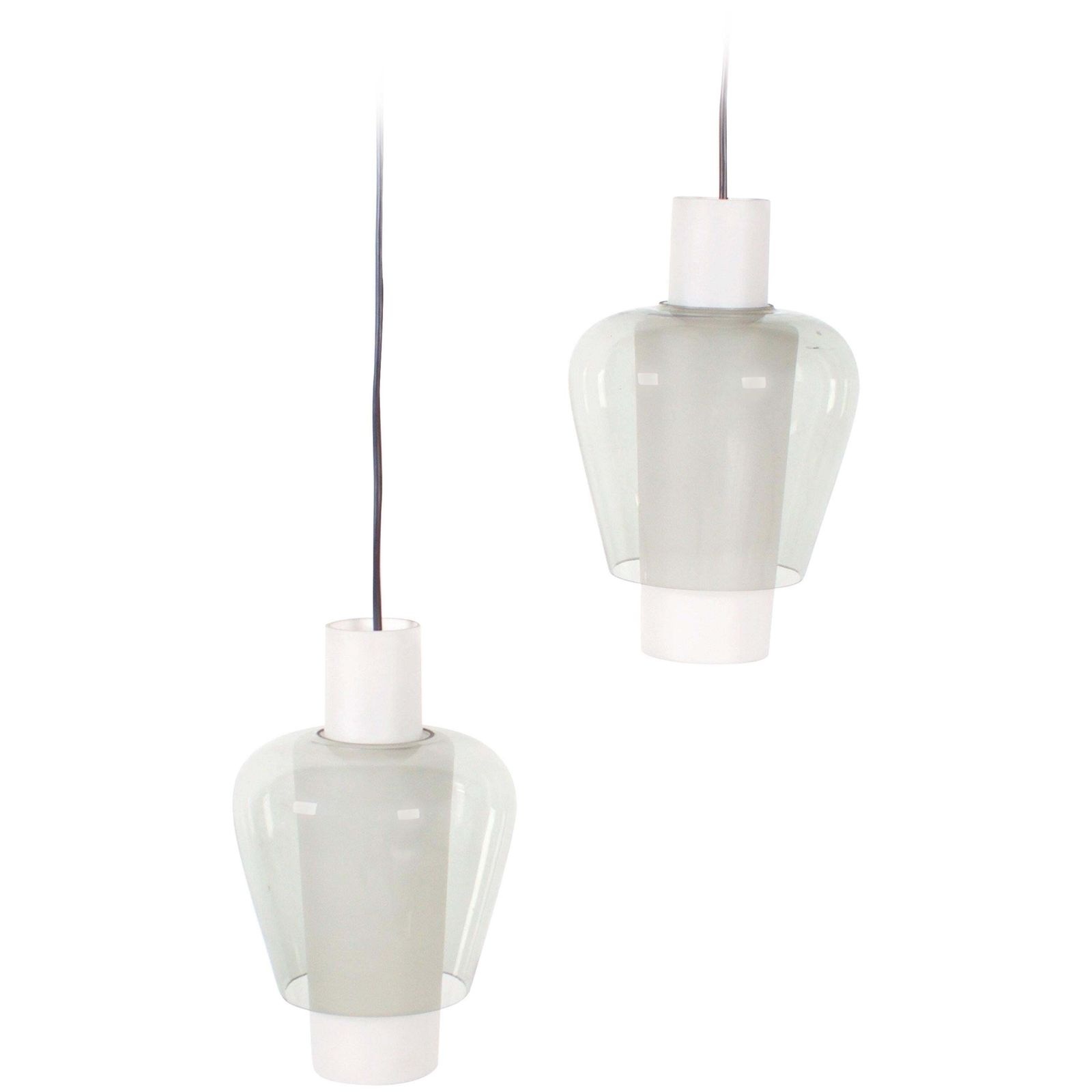 Two Beautiful Glass ‘Suomi’ Pendants By Tapio Wirkkala, Finland, 1950s