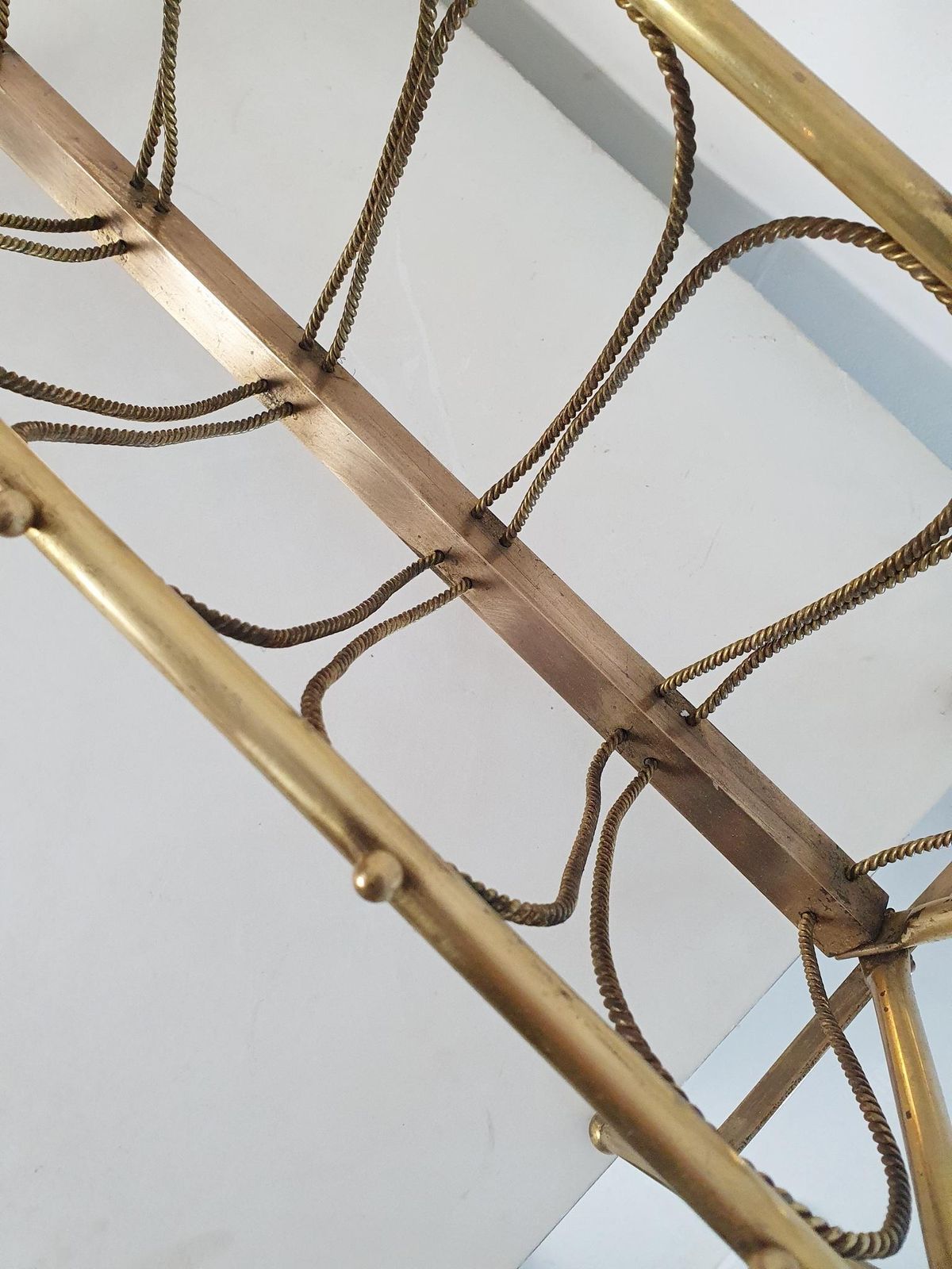 Midcentury Brass Magazine Rack, Italy photo buy