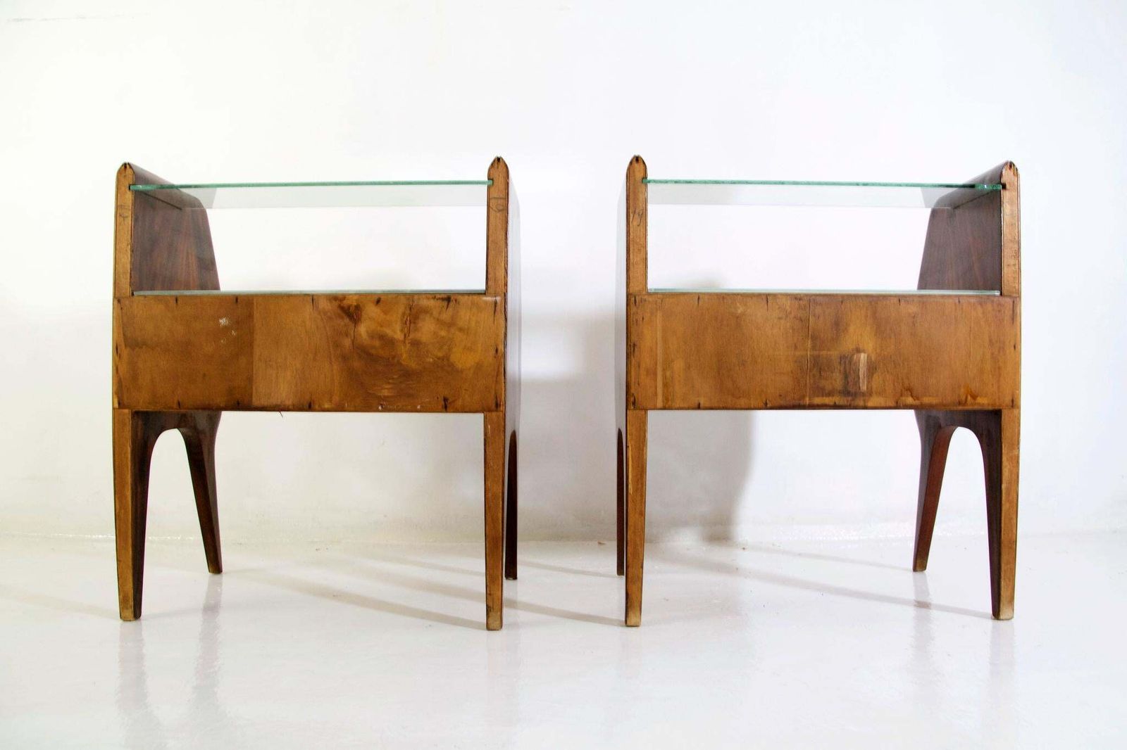 Midcentury Italian Nightstands In The Manner Of Vittorio Dassi photo vintage