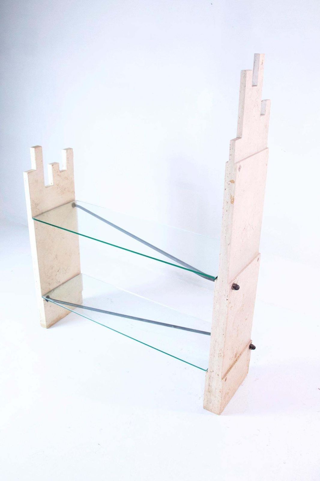 photo for sale Sculptural Wall Unit In Travertine, Italy, 1970s
