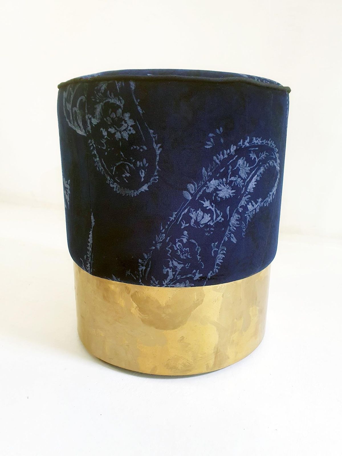 Pair Of Stools In Brass And Velvet Italy photo Furniture
