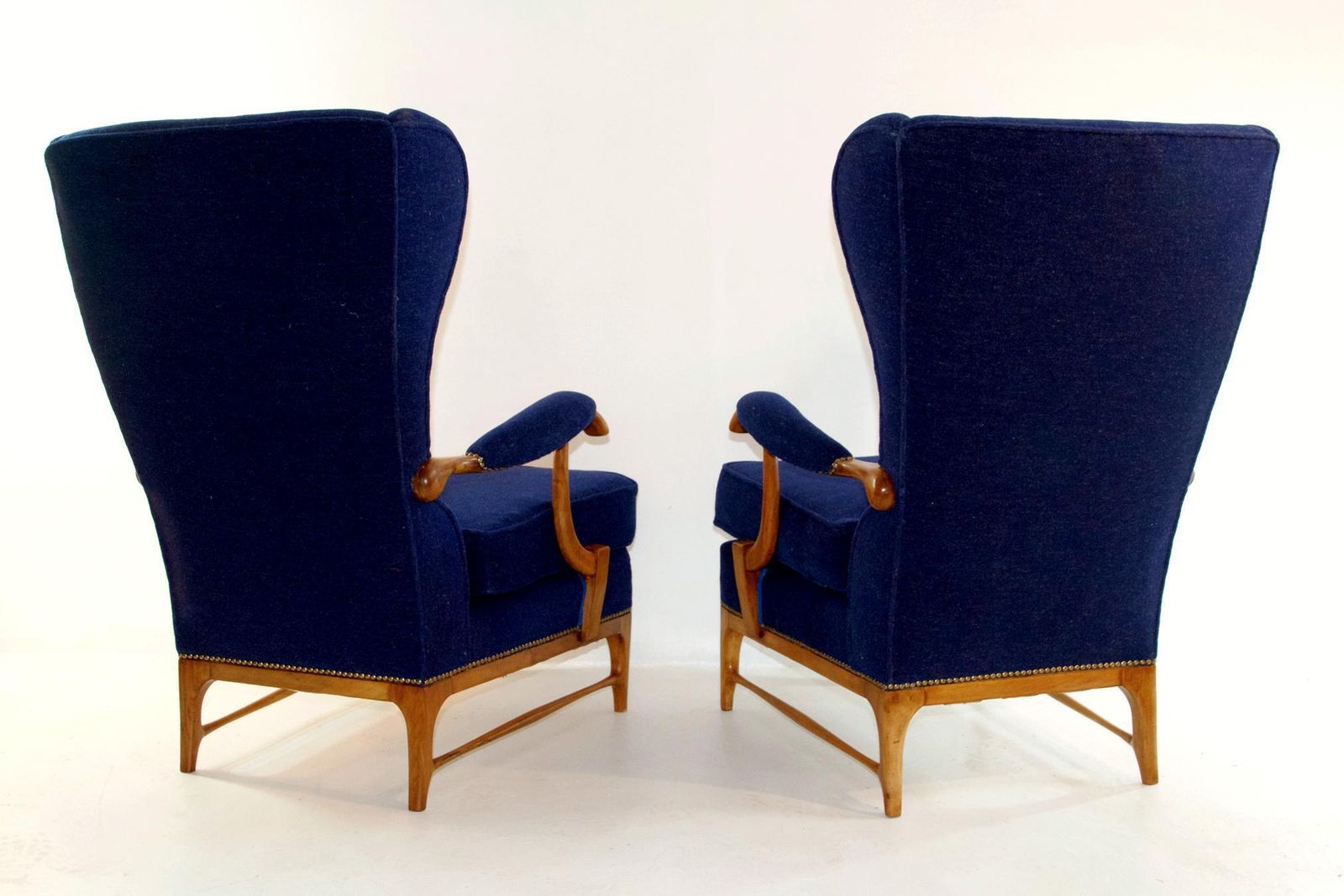 Midcentury Pair Of Armchairs In Walnut By Paolo Buffa For Framar Made In Italy photo Furniture