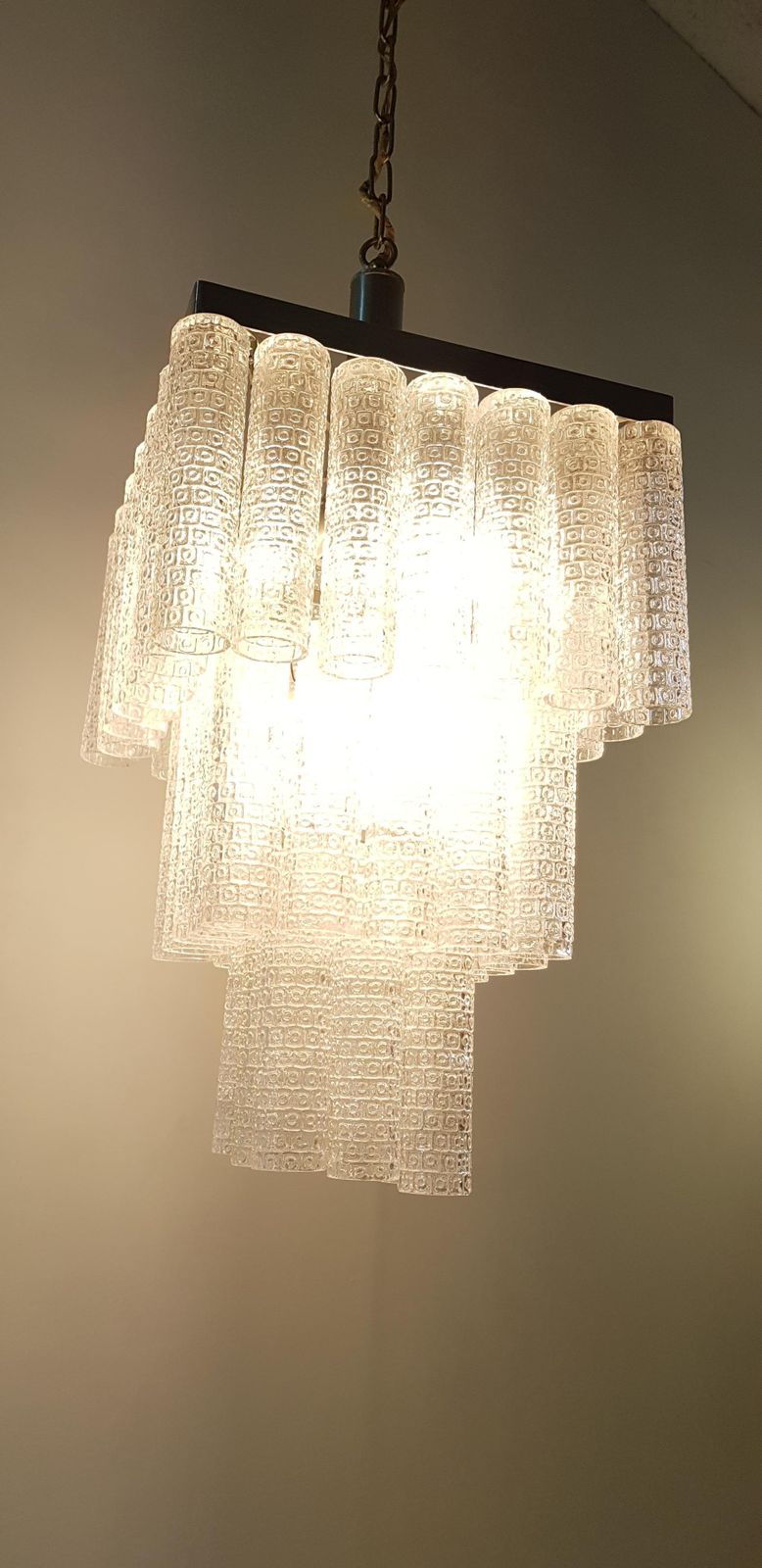 Midcentury Italian Glass Tube Chandelier photo 2043.0