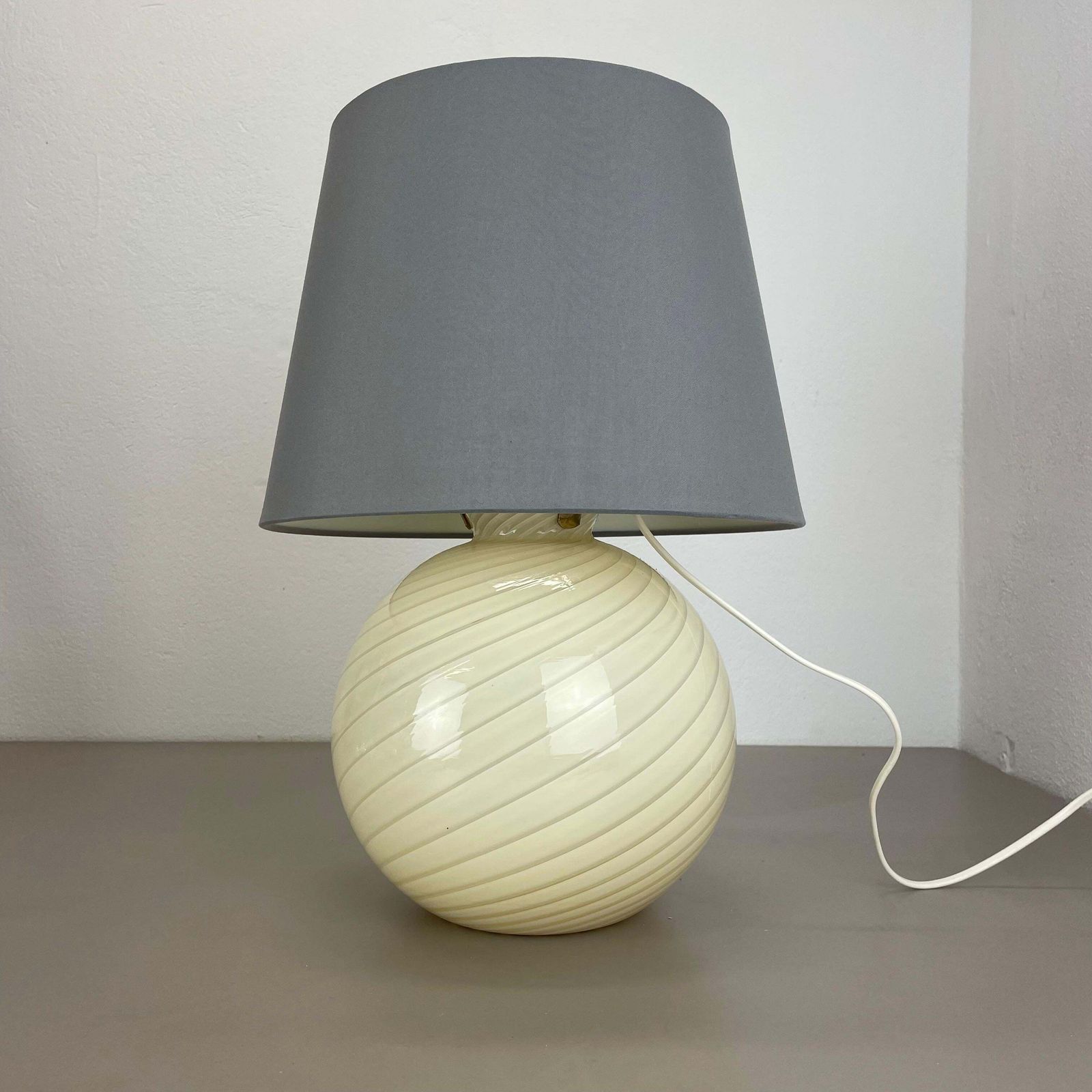 Set Of 2 Ball "Swirl" Murano Glass Table Light By Vetri Murano, Italy, 1970s photo furniture