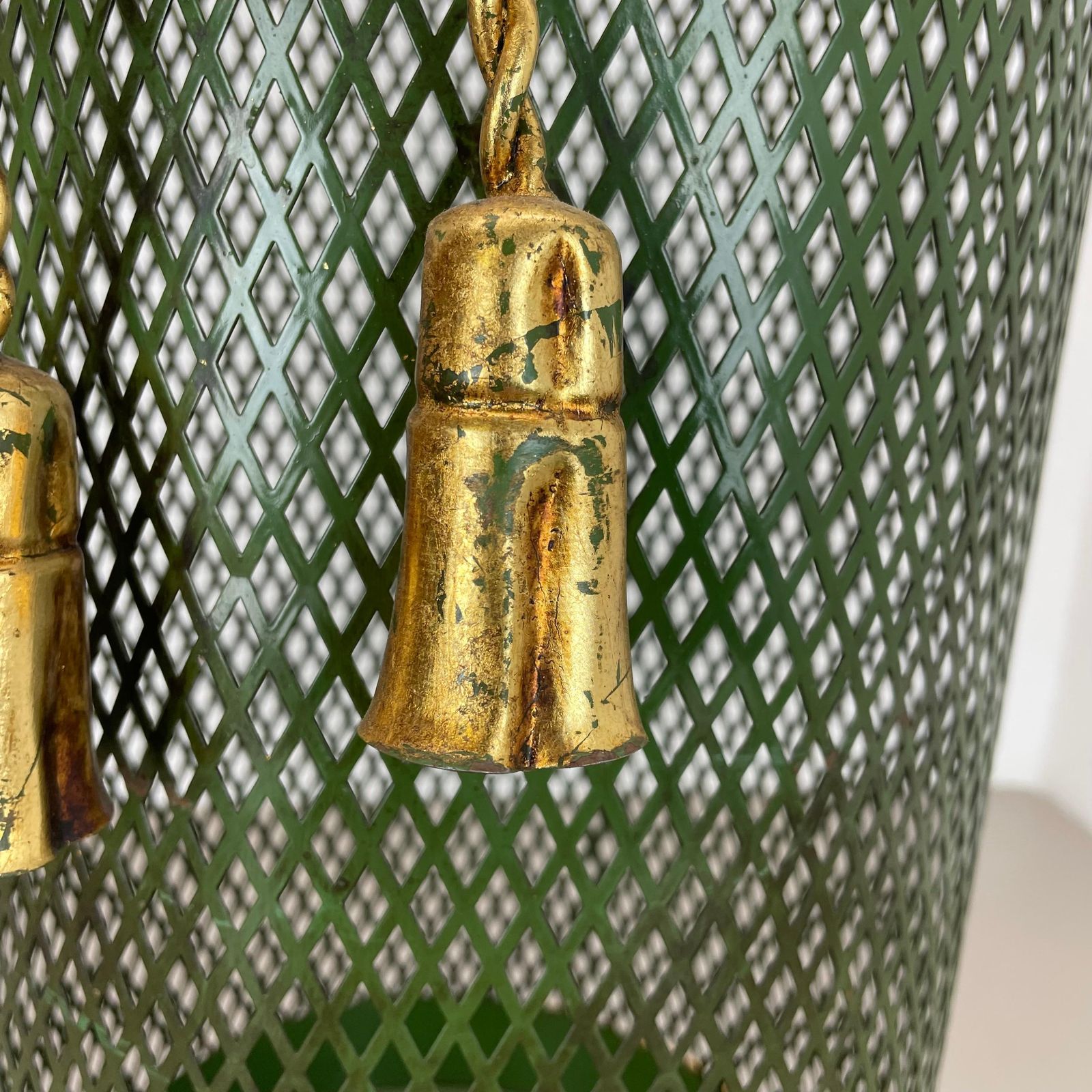 Home Decor Hollywood Regency Gilded Metal Umbrella Stand By Li Puma, Firenze, Italy, 1950s photo