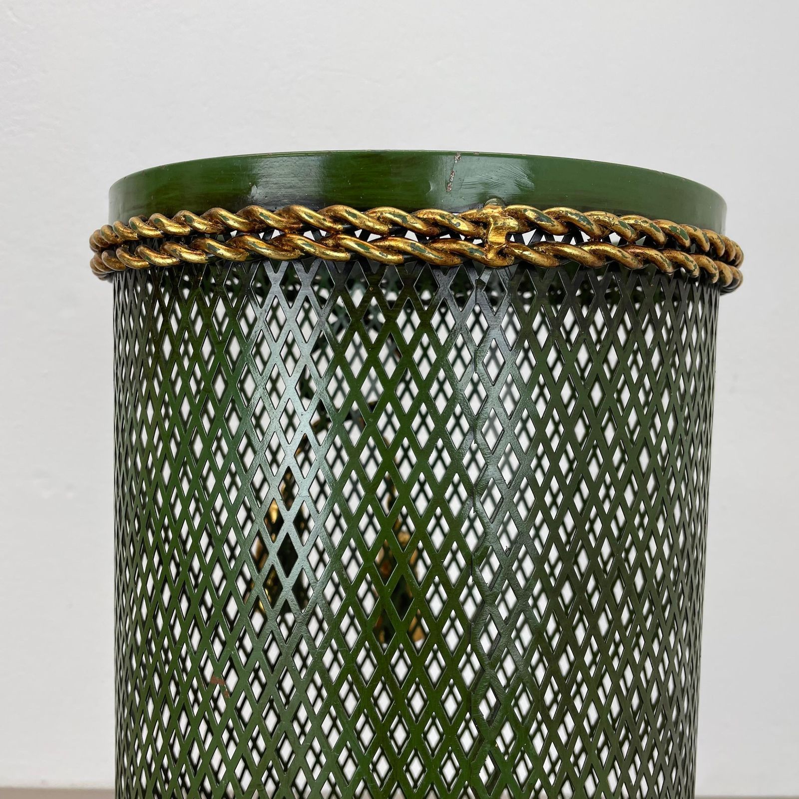 photo vintage Hollywood Regency Gilded Metal Umbrella Stand By Li Puma, Firenze, Italy, 1950s