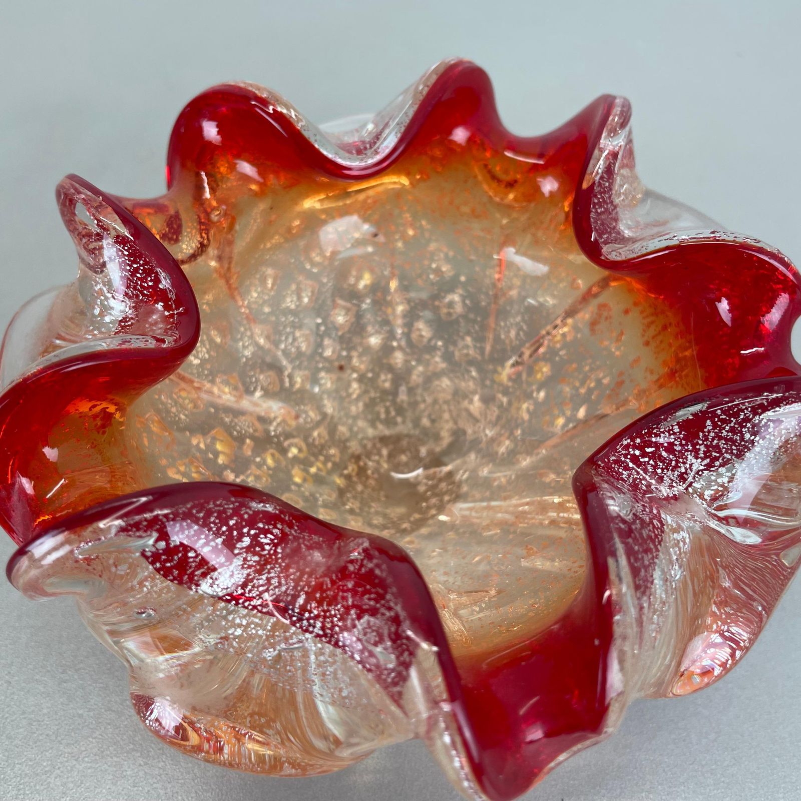 photo buy Murano Glass "Floral" Bowl Element Shell Ashtray By Barovier + Toso, Italy, 1970