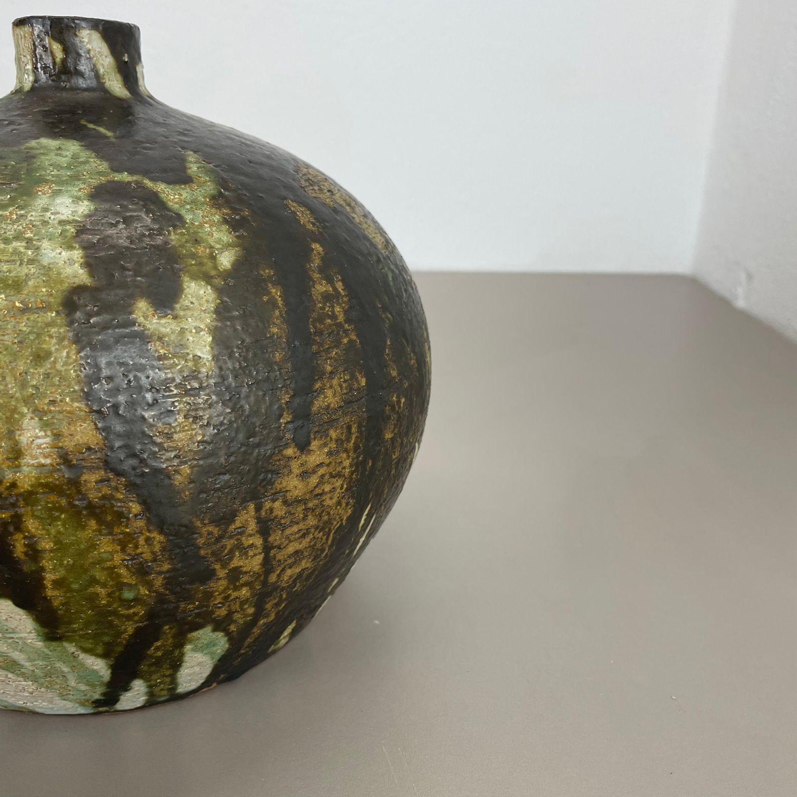 Abstract 21cm Ceramic Studio Pottery Vase By Gerhard Liebenthron, Germany, 1960s photo vintage