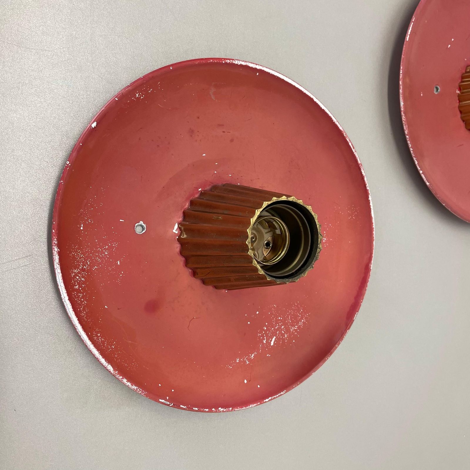 Unique Brass Spot Gino Sarfatti Style Wall Ceiling Light Flushmount Italy 1950s photo vinterior