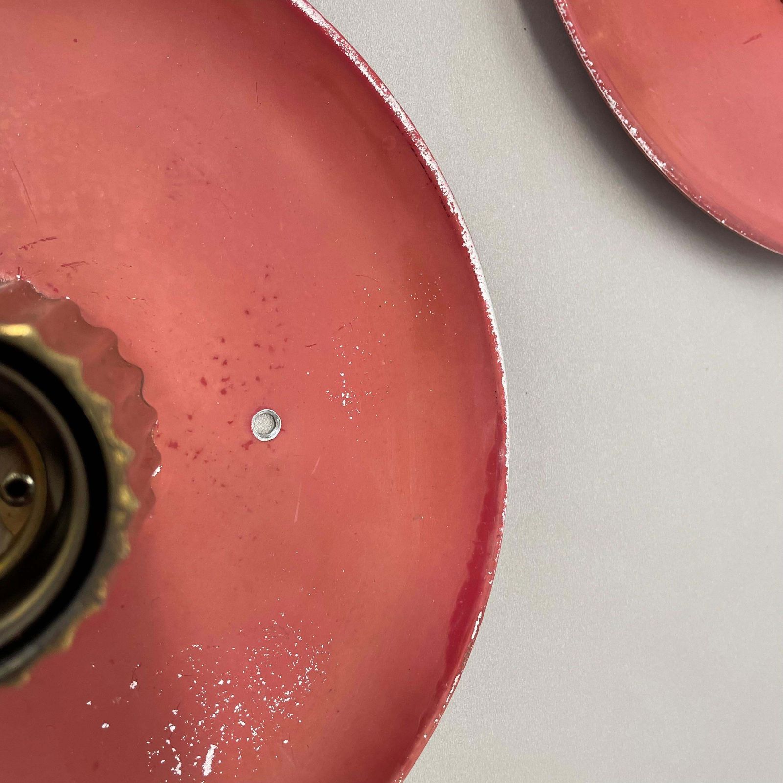 photo for sale Unique Brass Spot Gino Sarfatti Style Wall Ceiling Light Flushmount Italy 1950s