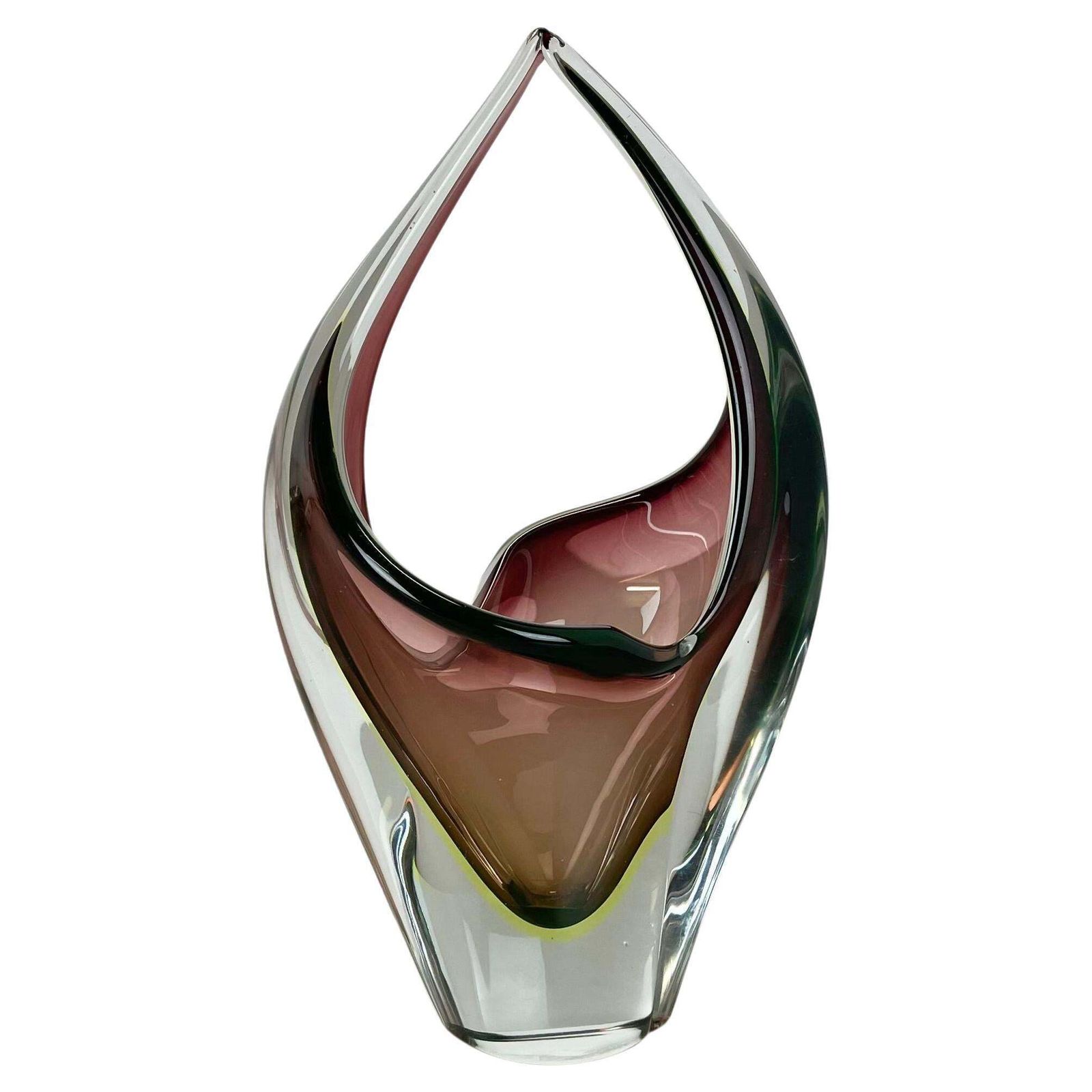 Large 30cm 1.9kg Glass Element Bowl By Flavio Poli Attrib., Murano, Italy, 1970s