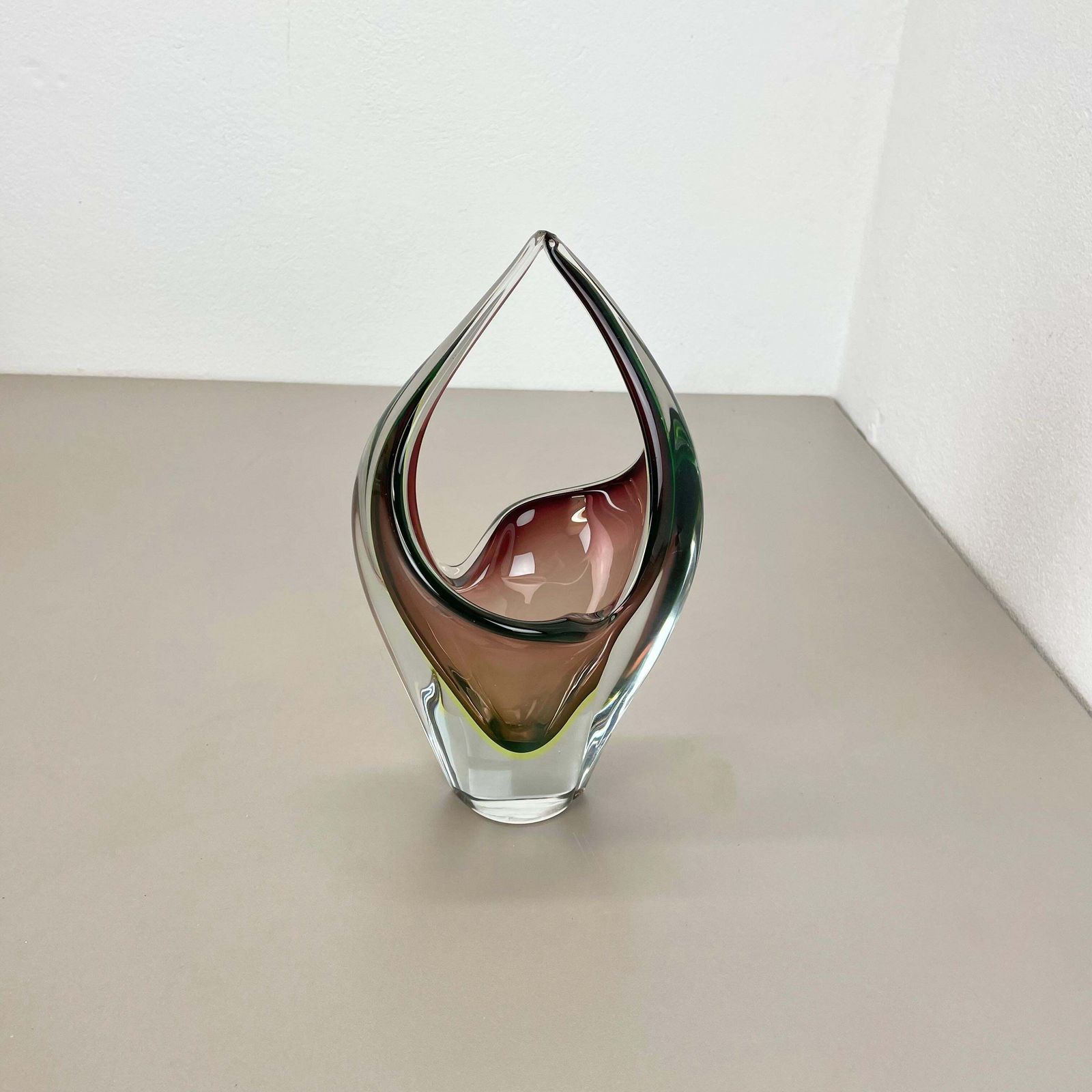 Large 30cm 1.9kg Glass Element Bowl By Flavio Poli Attrib., Murano, Italy, 1970s photo for sale