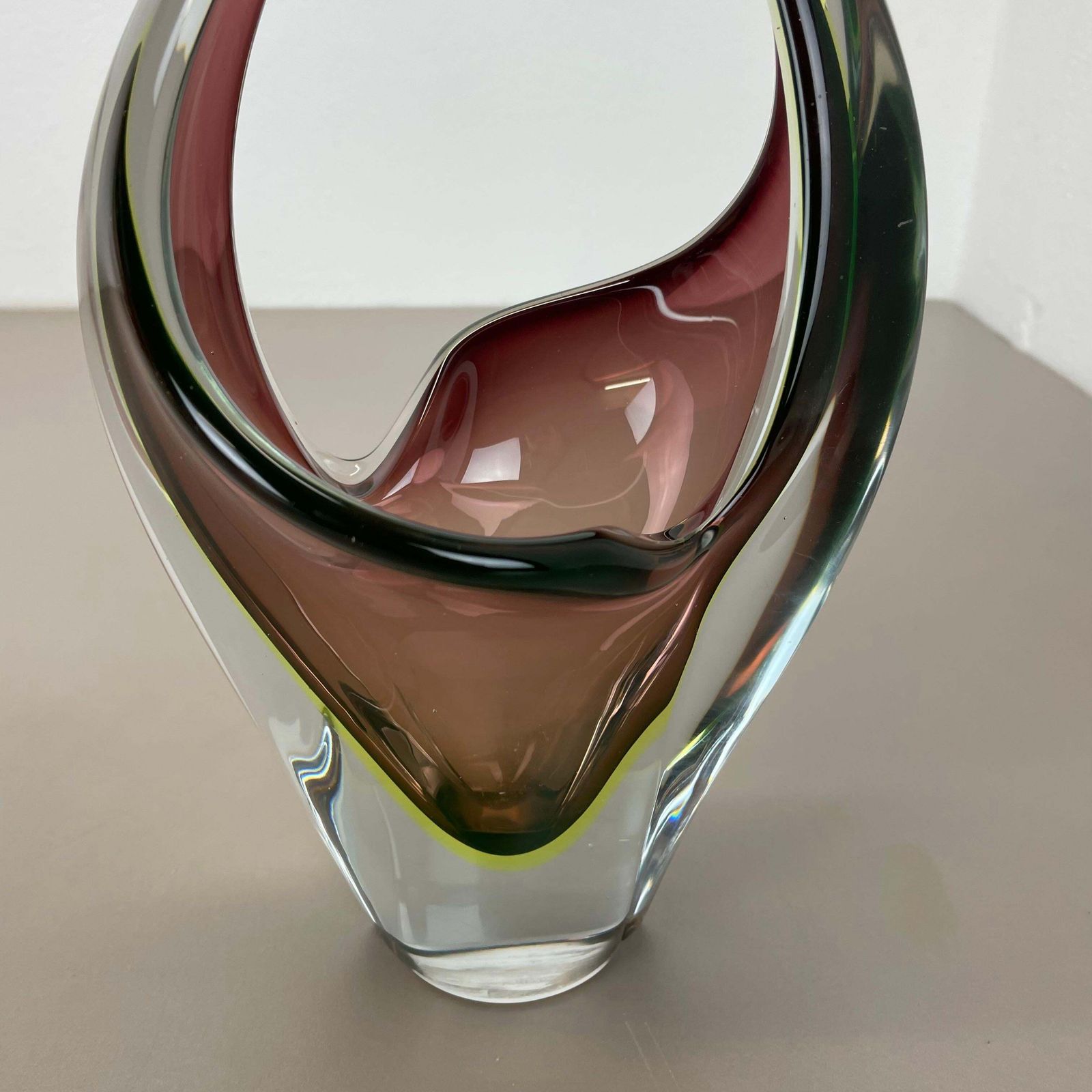 Large 30cm 1.9kg Glass Element Bowl By Flavio Poli Attrib., Murano, Italy, 1970s photo 1041.0