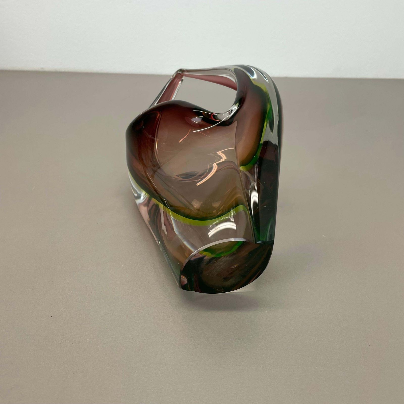photo vintage Large 30cm 1.9kg Glass Element Bowl By Flavio Poli Attrib., Murano, Italy, 1970s