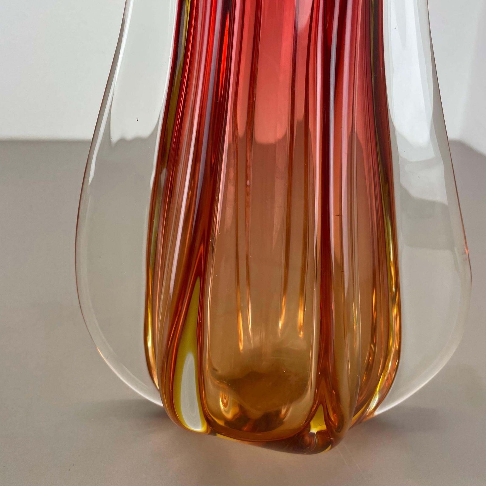 Large 35cm 2.4kg Colorful Glass Vase By Flavio Poli Attrib., Murano, Italy 1970s photo 1283.0