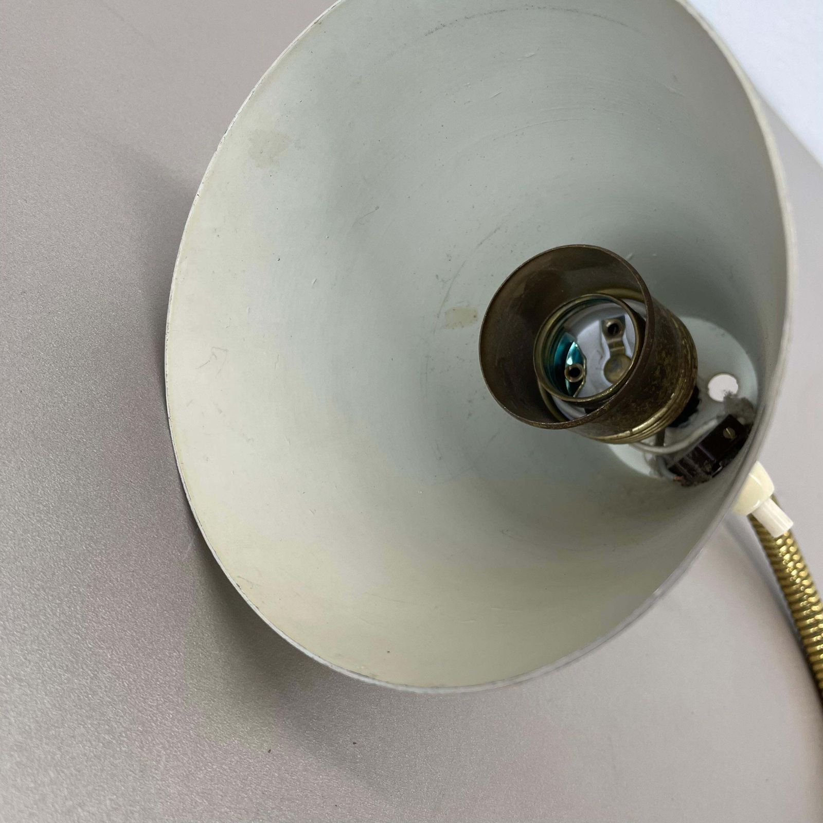 photo vinterior Rare Adjustable Yellow Metal Brass Stilnovo Style Wall Ceiling Light, Italy 1950
