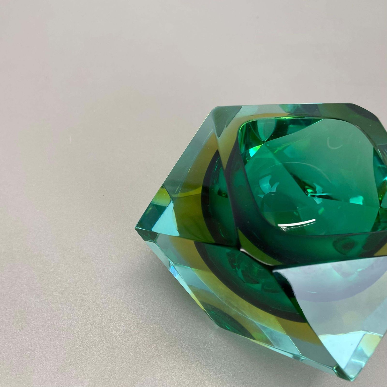 Xl 1.6kg Murano Glass Sommerso Bowl Ashtray By Luigi Mandruzzato, Italy, 1970s photo vinterior