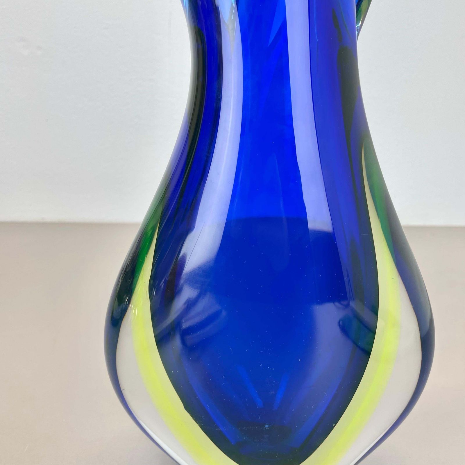 1646.0 Xxl 36cm 4.9kg Sommerso Glass Vase By Flavio Poli For Seguso, Murano, Italy 1970 photo
