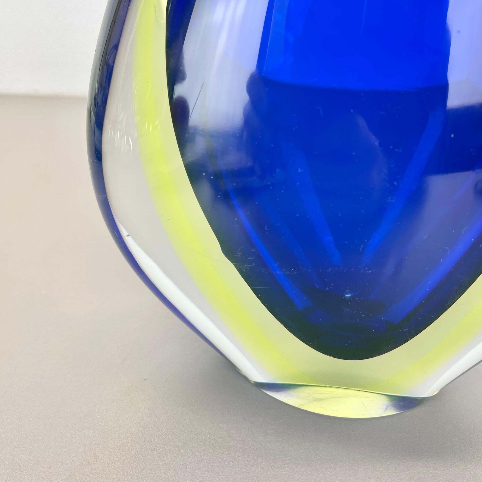 photo vintage Xxl 36cm 4.9kg Sommerso Glass Vase By Flavio Poli For Seguso, Murano, Italy 1970