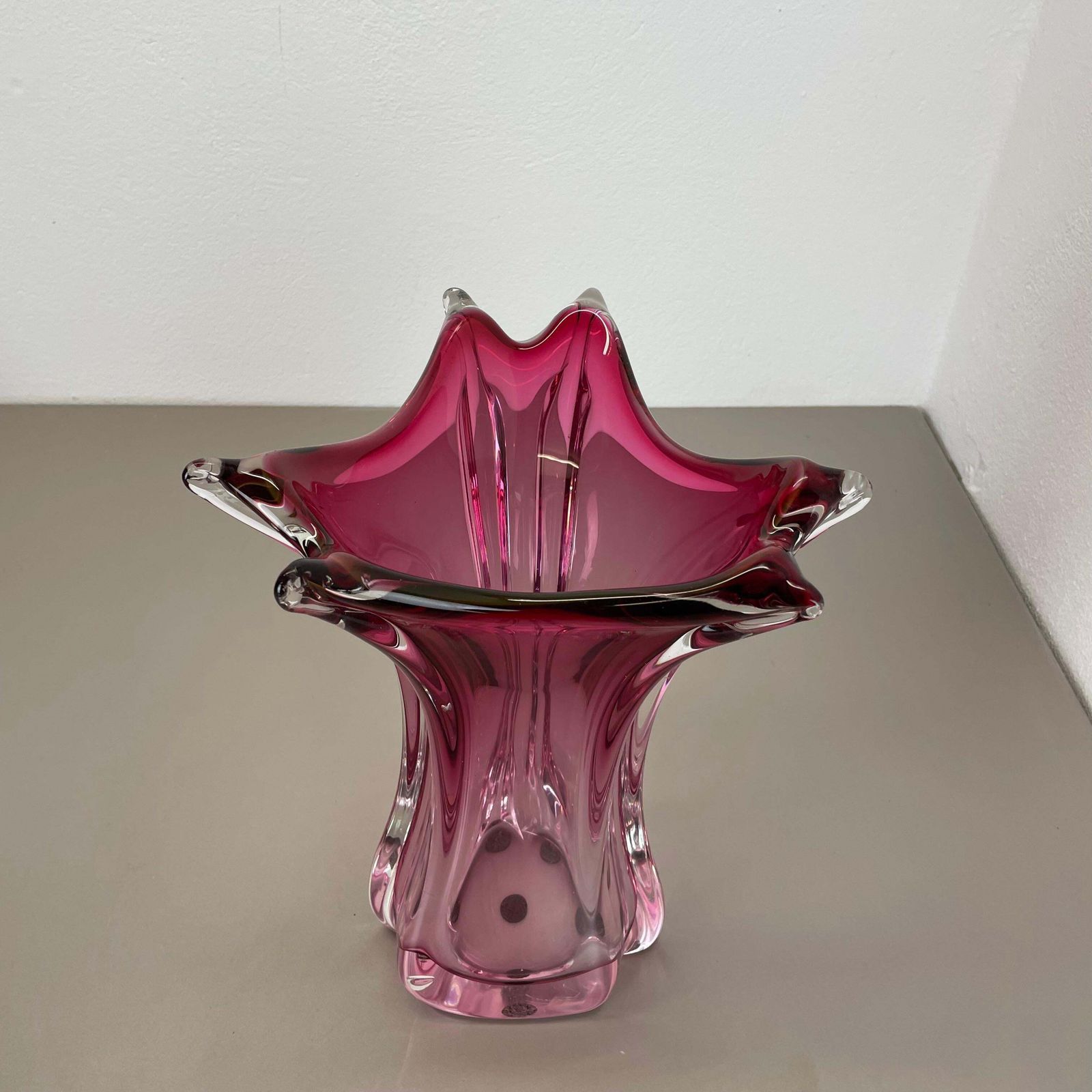 Large 4.1kg 32cm Murano "Chambord" Glass Vase By Fratelli Toso, Italy, 1970s photo 1603.0