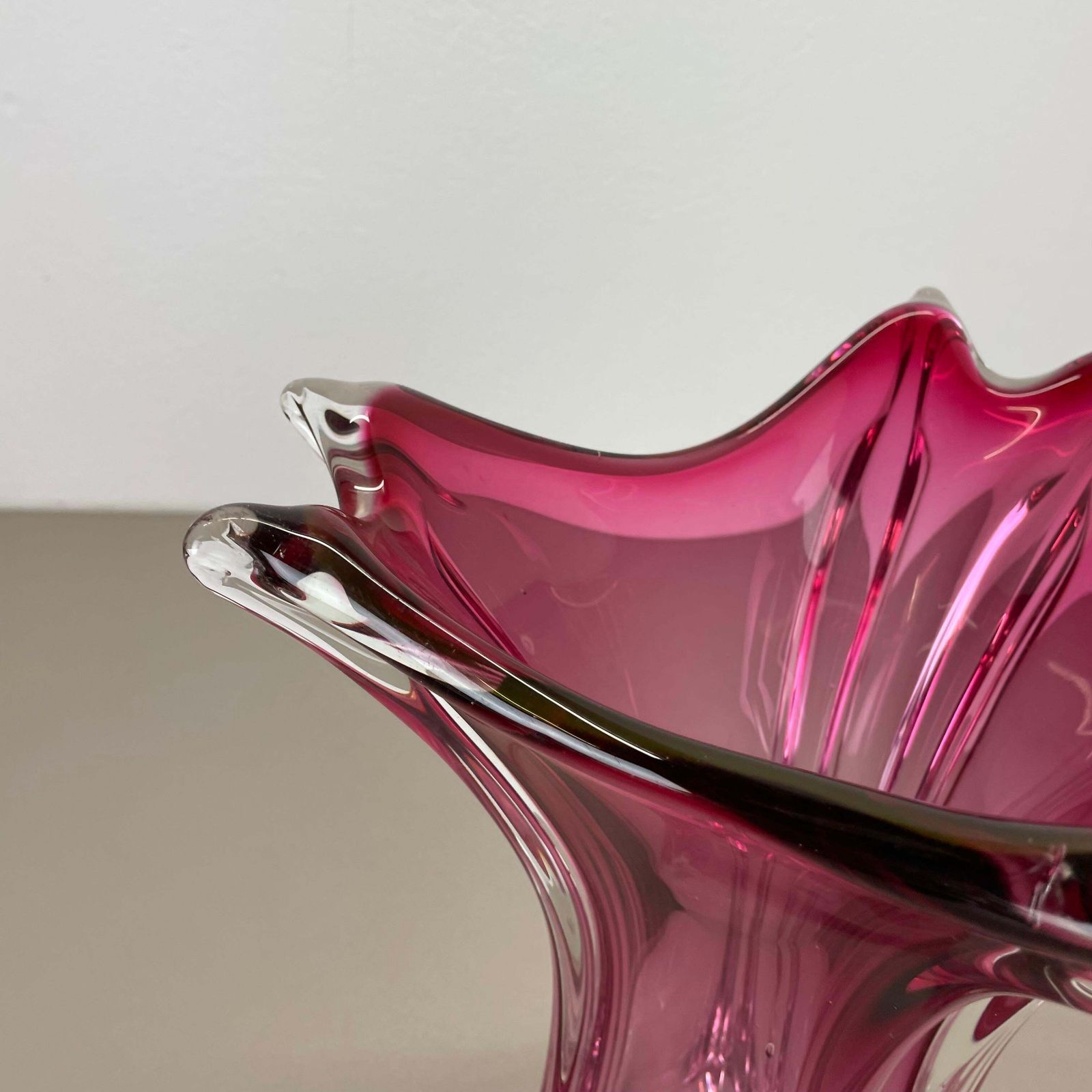photo vinterior Large 4.1kg 32cm Murano "Chambord" Glass Vase By Fratelli Toso, Italy, 1970s