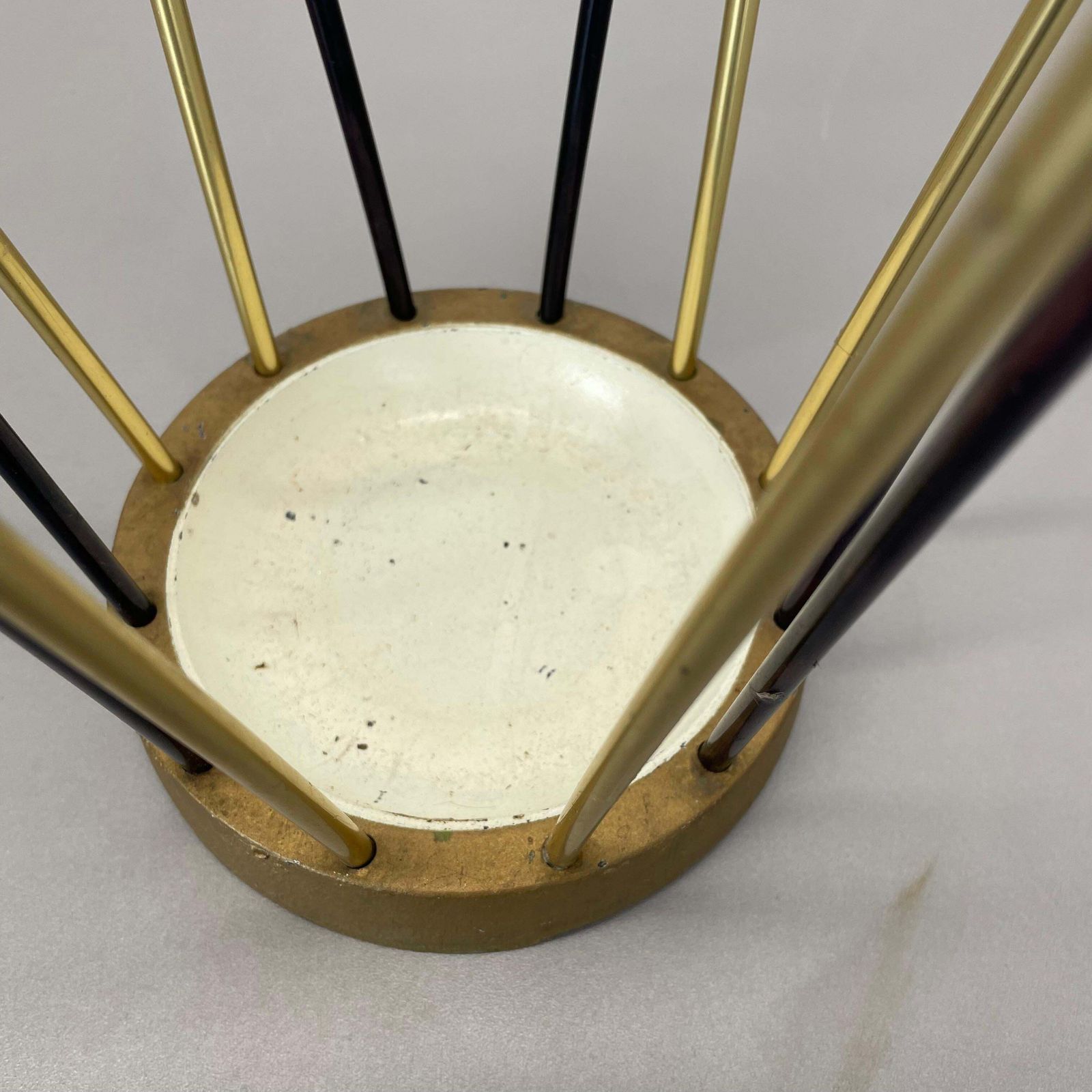 photo for sale Original Mid Century Metal Brass Modernist Bauhaus Umbrella Stand Germany, 1950s